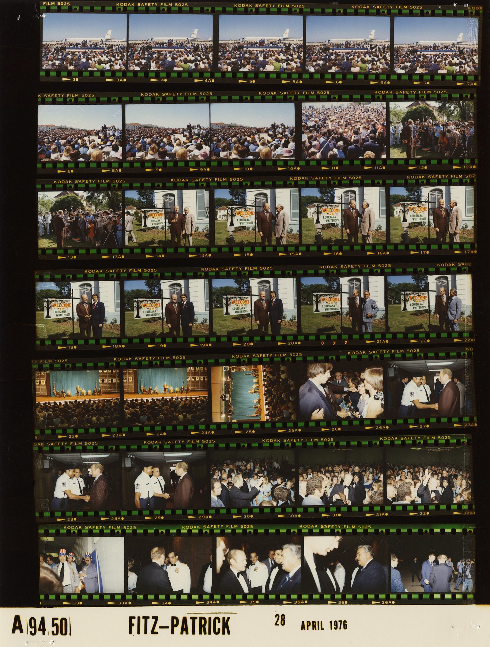 A 1976 White House photo contact sheet from the Gerald Ford Library